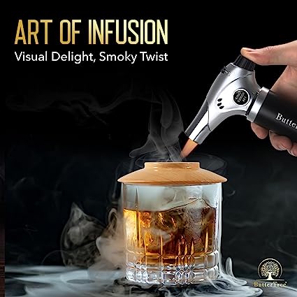 Premium Cocktail Smoker Kit for Drinks, Cocktail Smoker Kit with Torch, Bourbon Smoker - Aged Cocktail Smoker, Bourbon Smoker Kit for Drinks, Cocktail Smoker, Drink Smoker for Whiskey, Smoking Kit, Aged and Charred, Bourbon Smoking Kit,