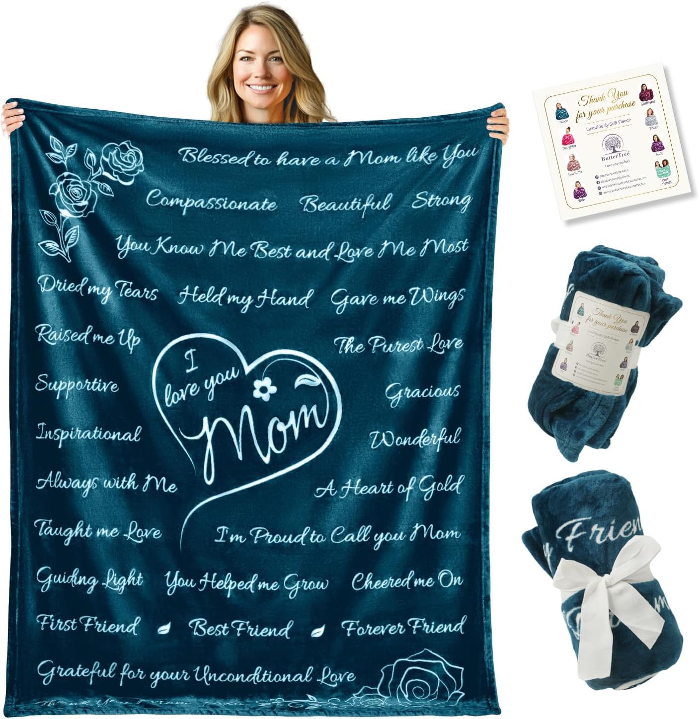 Mom Gift Blanket (Coral Blue)