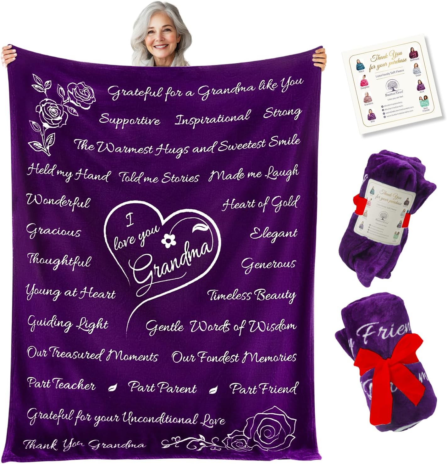 Grandma Gift Blanket (Purple)