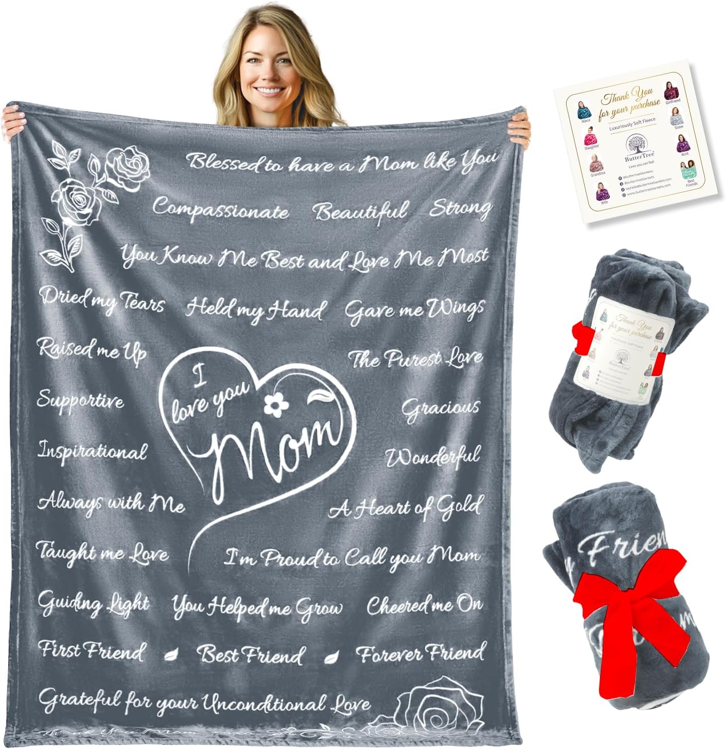 Mom Gift Blanket (Silver)