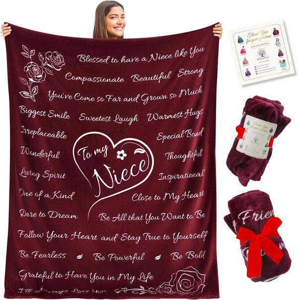 Niece Gift Blanket (Merlot Red)