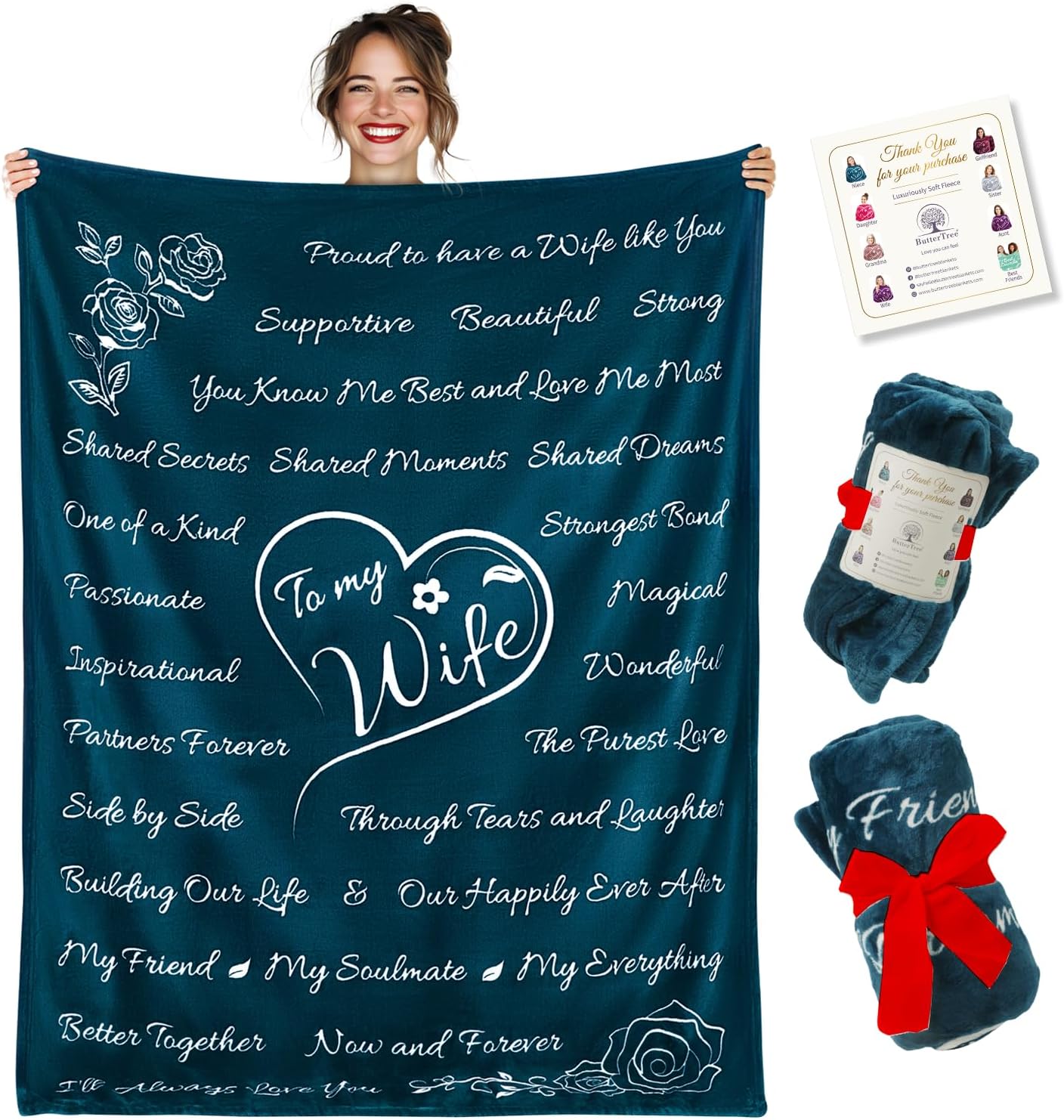 Wife Gift Blanket (Coral Blue)