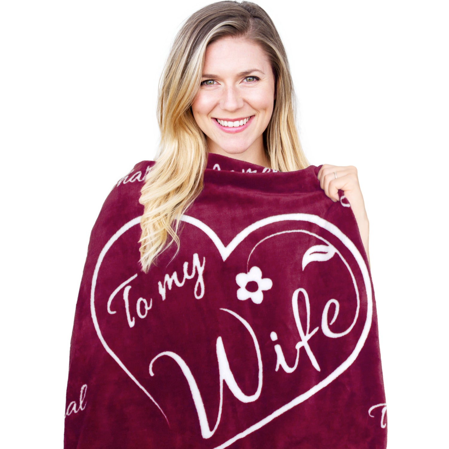 Wife Gift Blanket (Merlot Red)