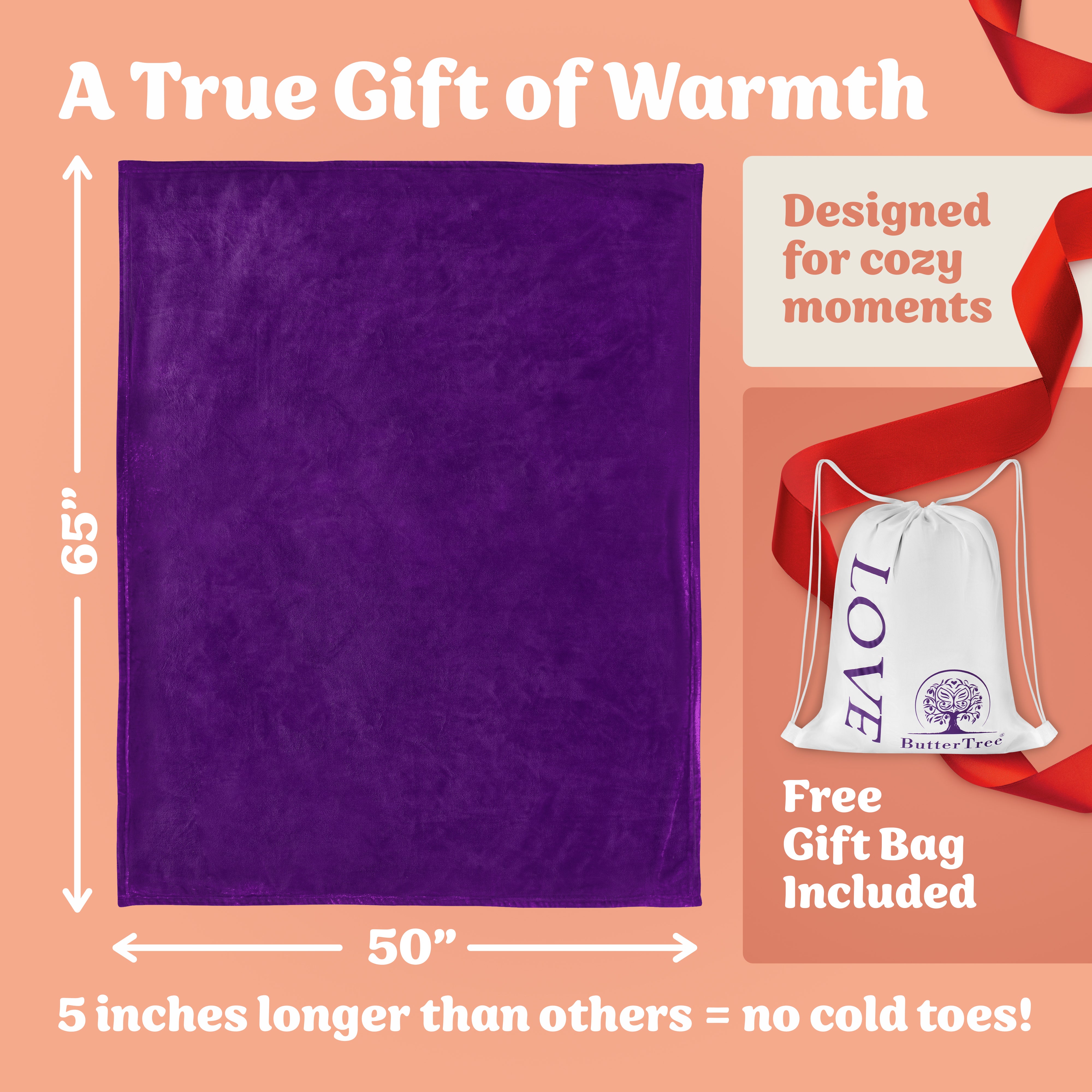 Plain Throw Blanket (Purple)