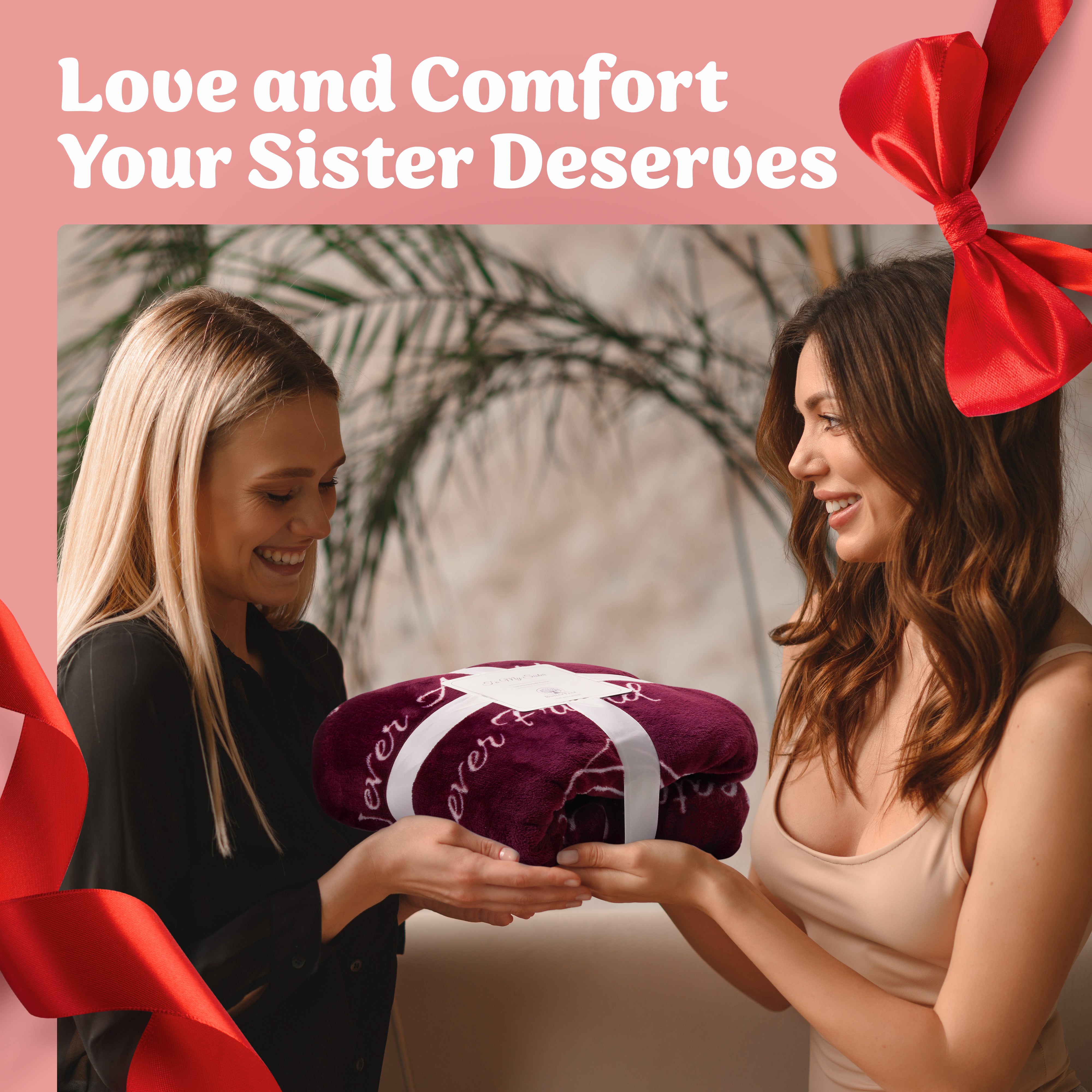 Sister Gift Blanket (Merlot Red)